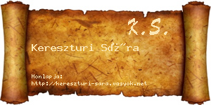 Kereszturi Sára névjegykártya